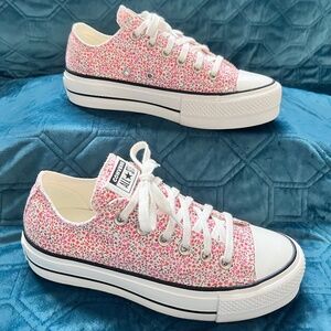 Converse CTAS Lift Platform Low Vintage Floral/Egret Womens Sz 7